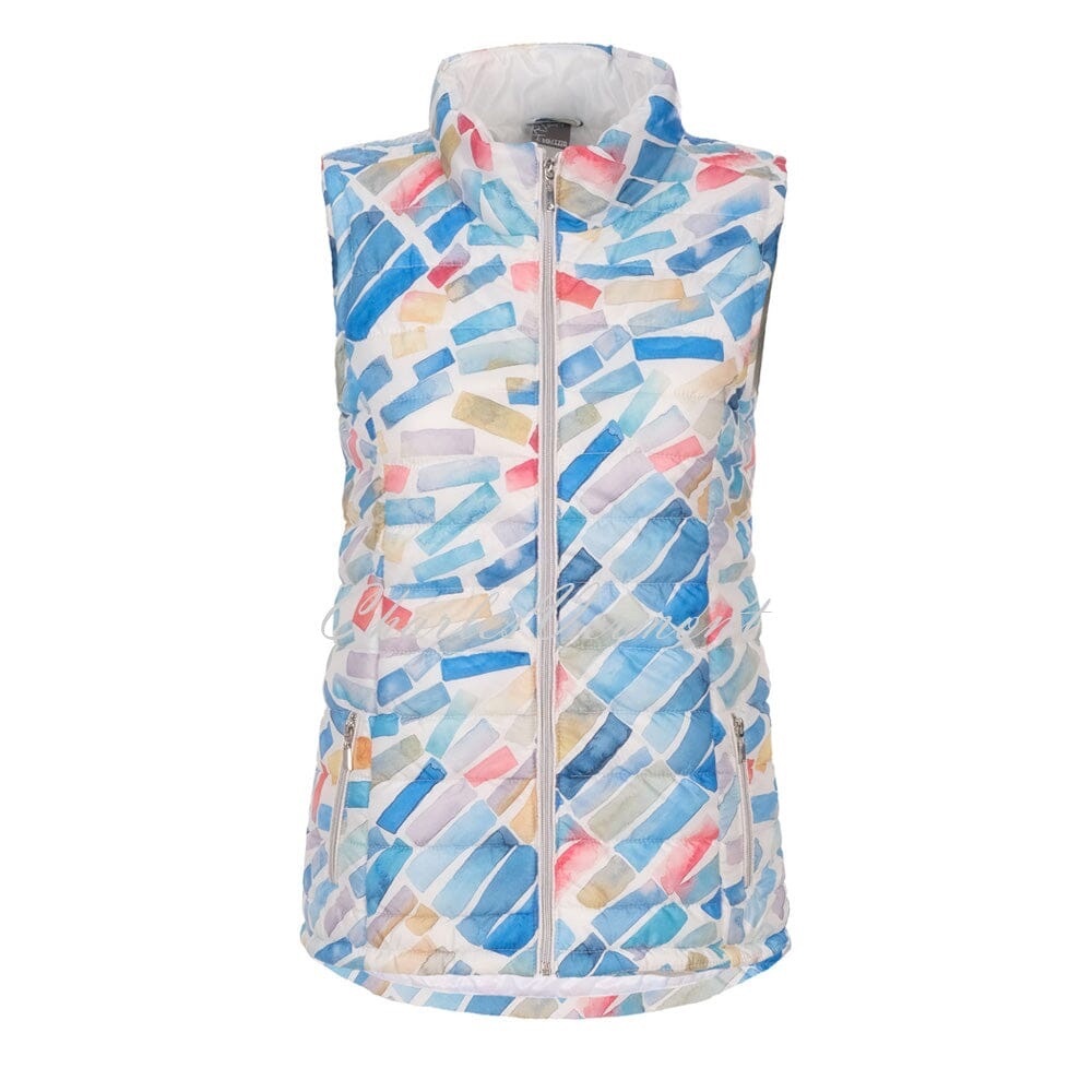DOLCEZZA Abstract Pattern Women's Vest in Blue and Pink NWT